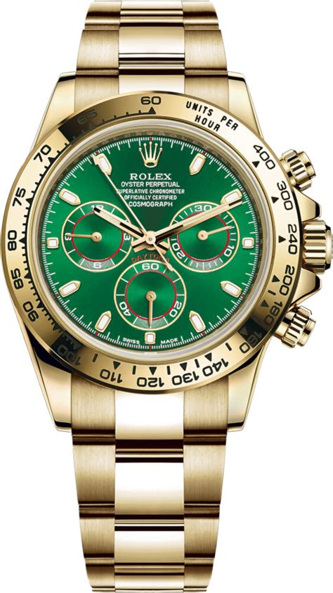 gold rolex with a green face|rolex daytona 116508 price.